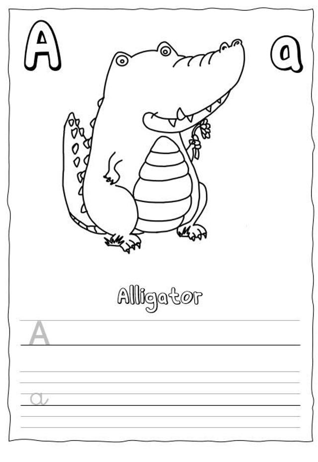 Page de la lettre "A" du livret "L'abécédaire des animaux"