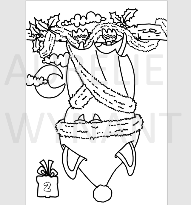 Jour 2 du PDF du Calendrier de l'avent à colorier