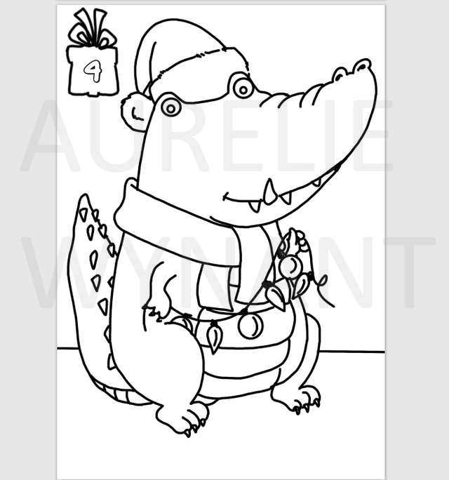 Jour 4 du PDF du Calendrier de l'avent à colorier