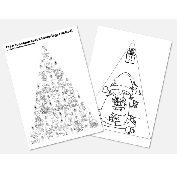 Vue d'ensemble du sapin de Noël et vue sur le jour 1