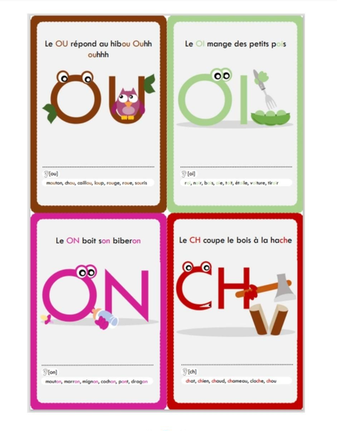 avec les sons "ou", "oi", "on", "ch"