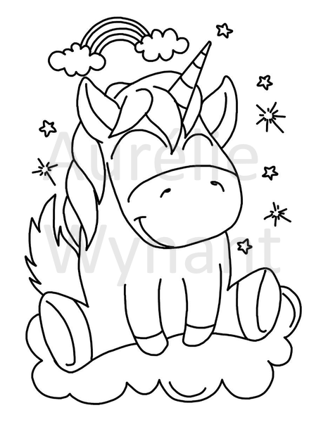 Page coloriage de la licorne